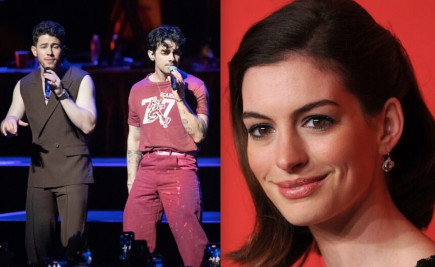 Anne Hathaway, Dwayne Johnson y Jonas Brothers