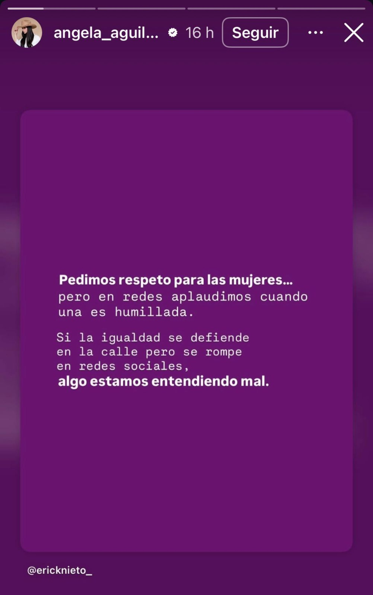 Ángela Aguilar message women, music