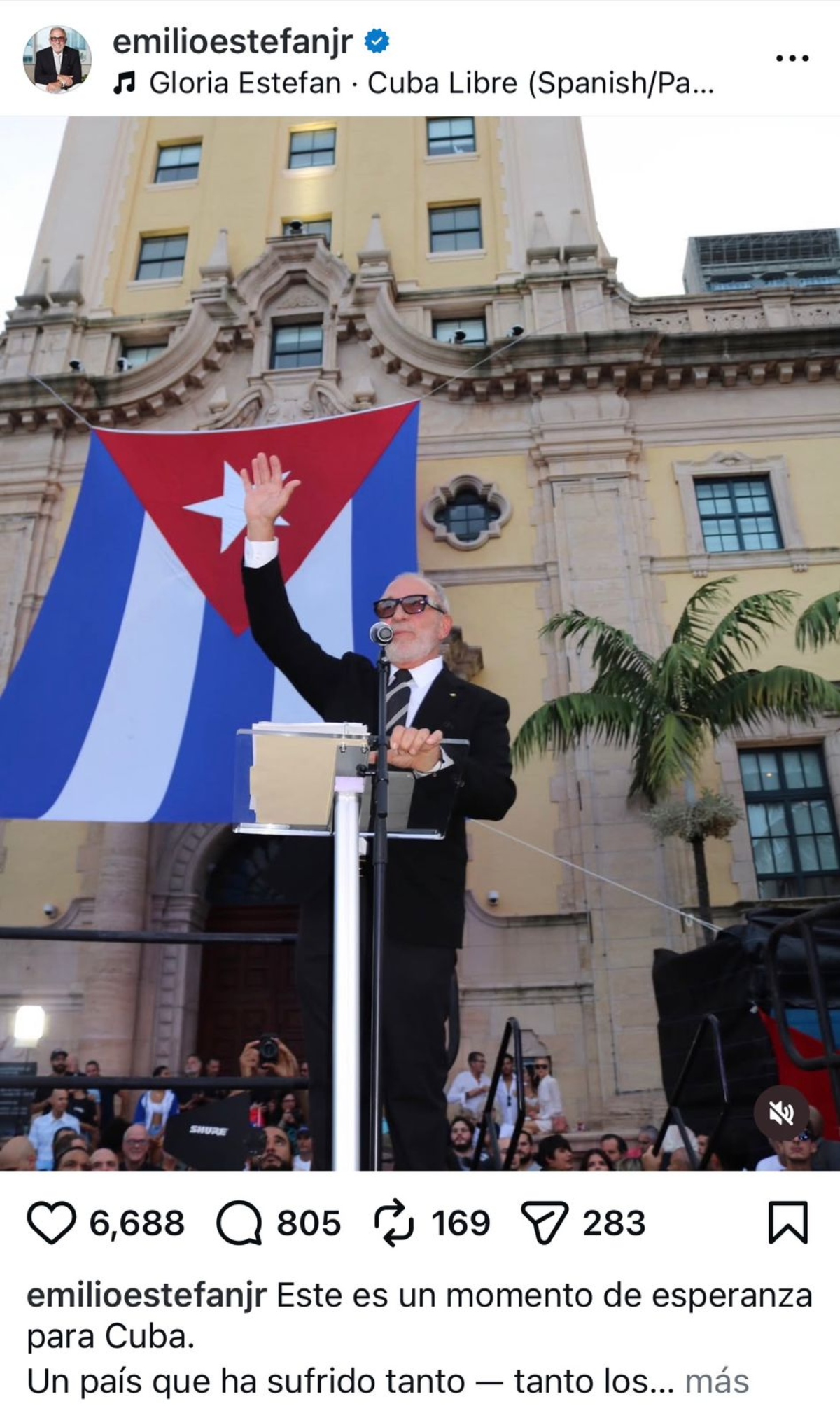 Emilio Estefan se pronuncia a favor de Marco Rubio, secretario de Estado de EEUU