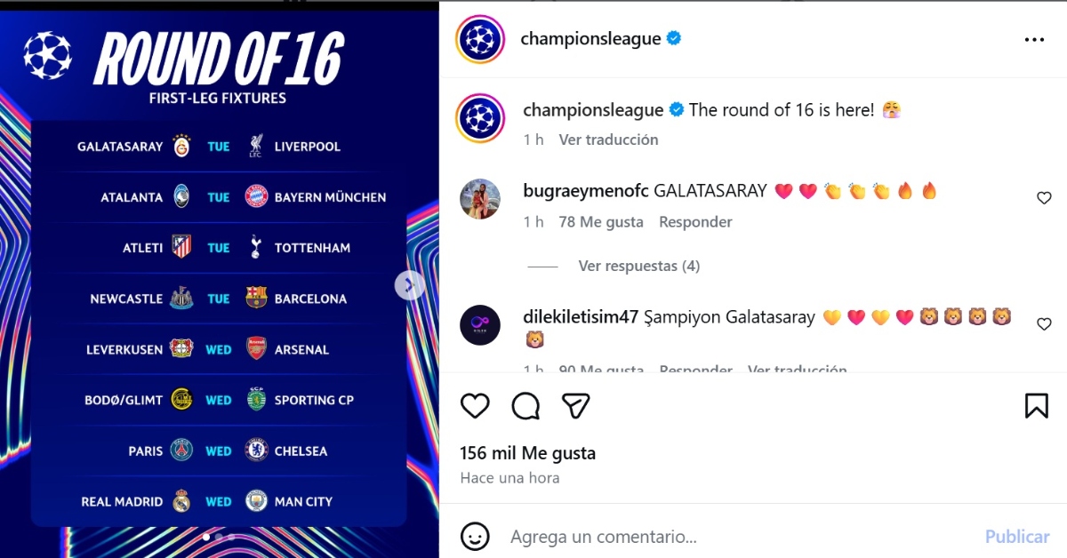 Champions League 2026 round of 16