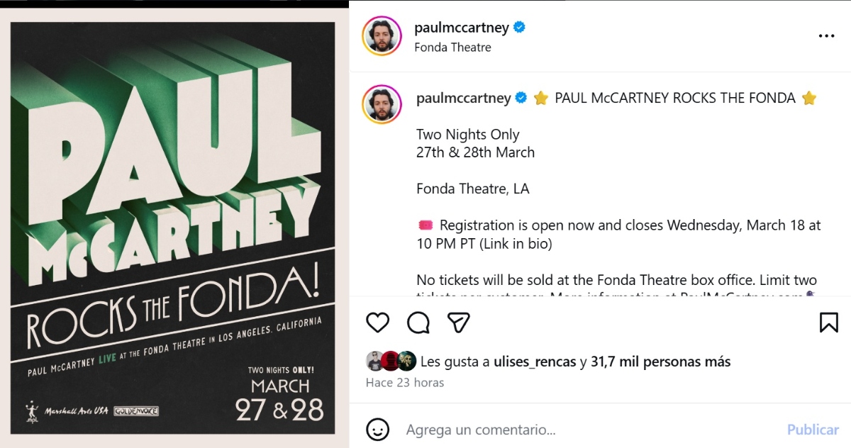 Paul McCartney concerts 2026