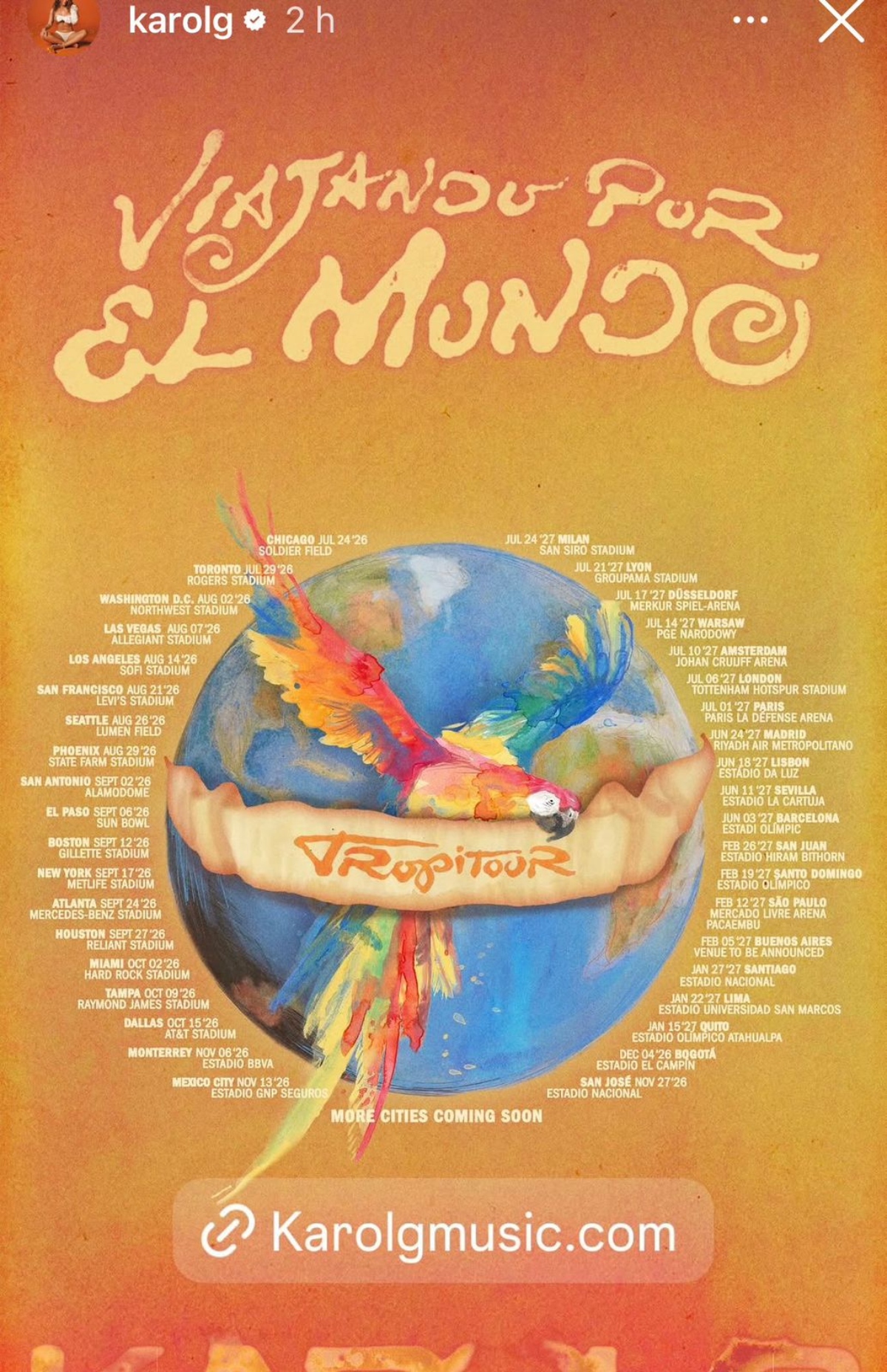 Karol G con su 'TropiTour'