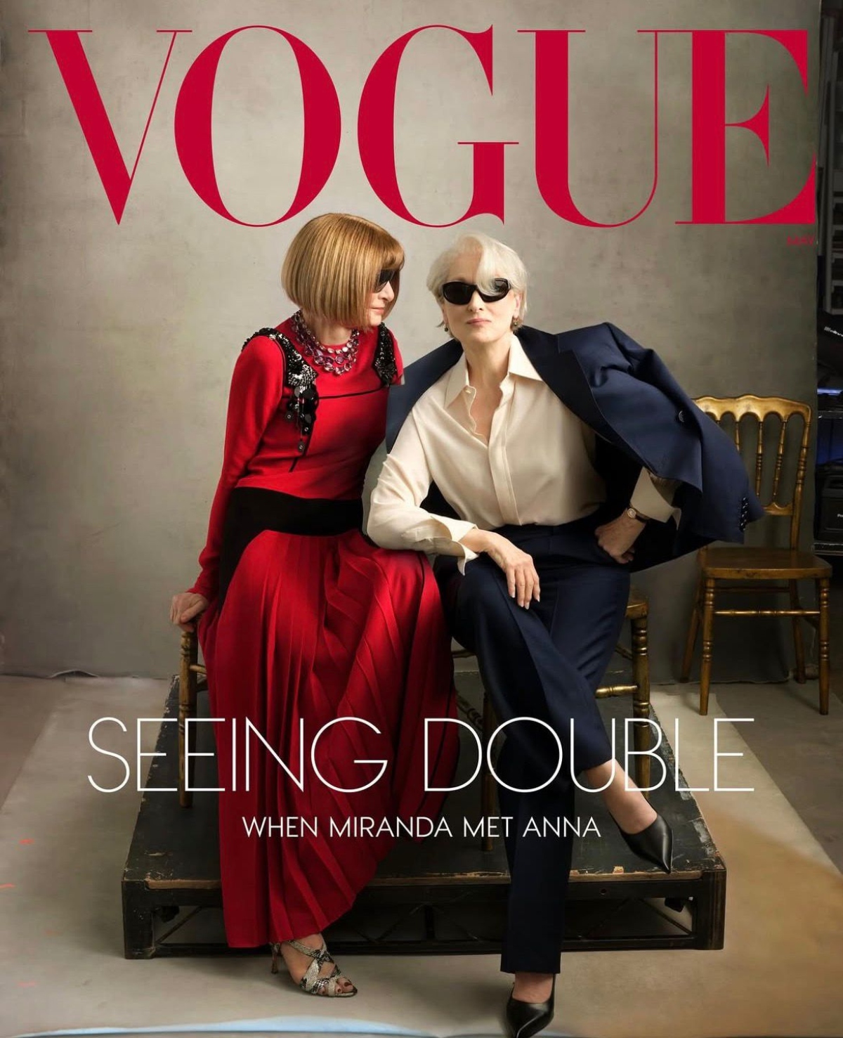 Meryl Streep and Anna Wintour on the cover of 'VOGUE' magazine.