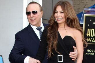 Thalía y Tommy Mottola en la catedral
