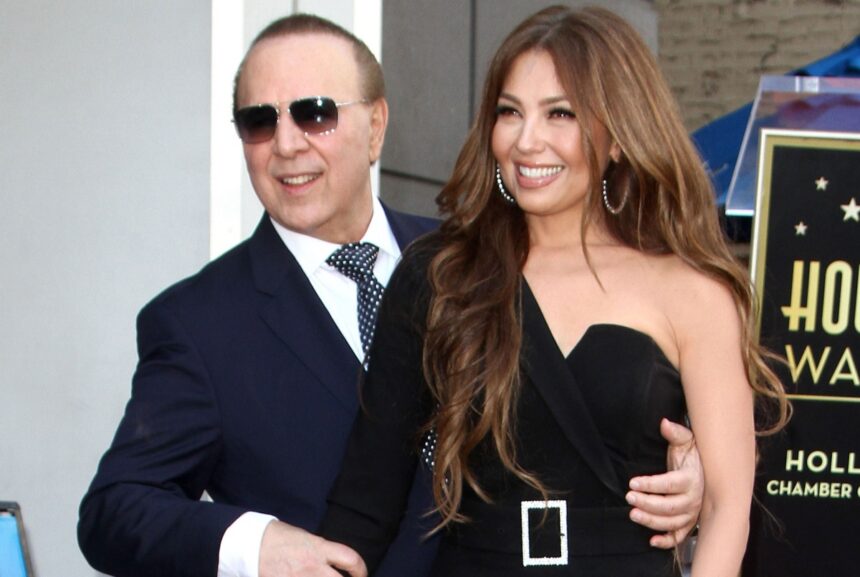 Thalía y Tommy Mottola en la catedral