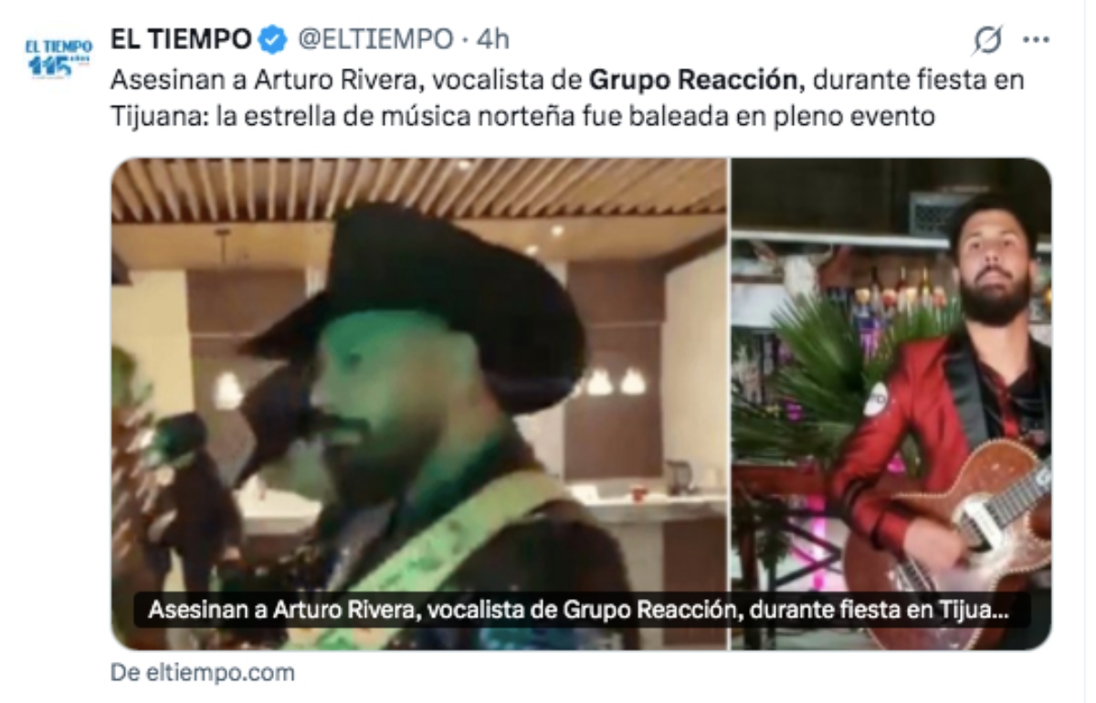 Grupo Reacción: Vocalist Arturo Rivera is murdered