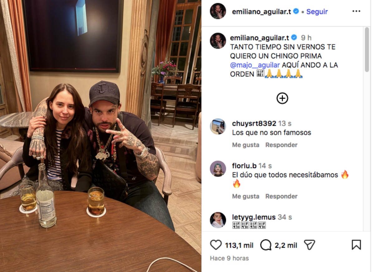 Majo y Emiliano Aguilar aparecen juntos