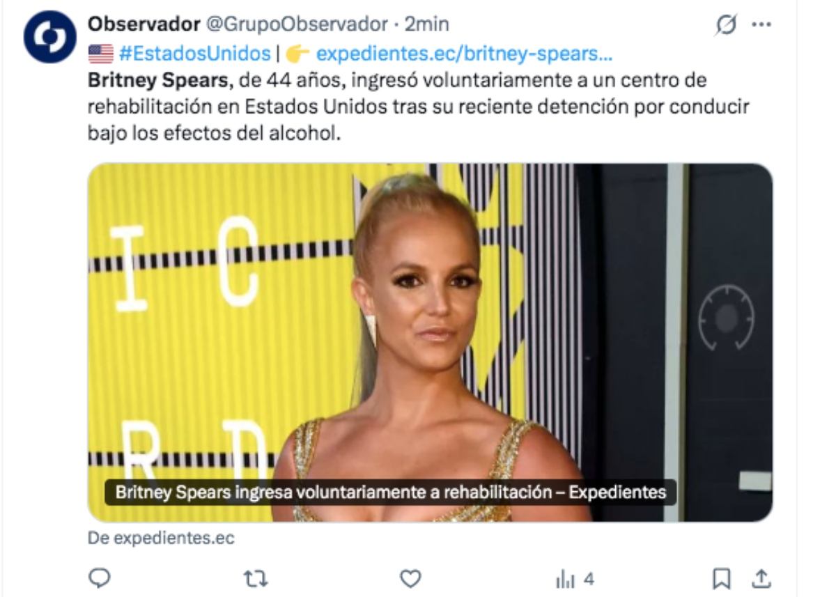 Britney Spears entra a rehabilitación 