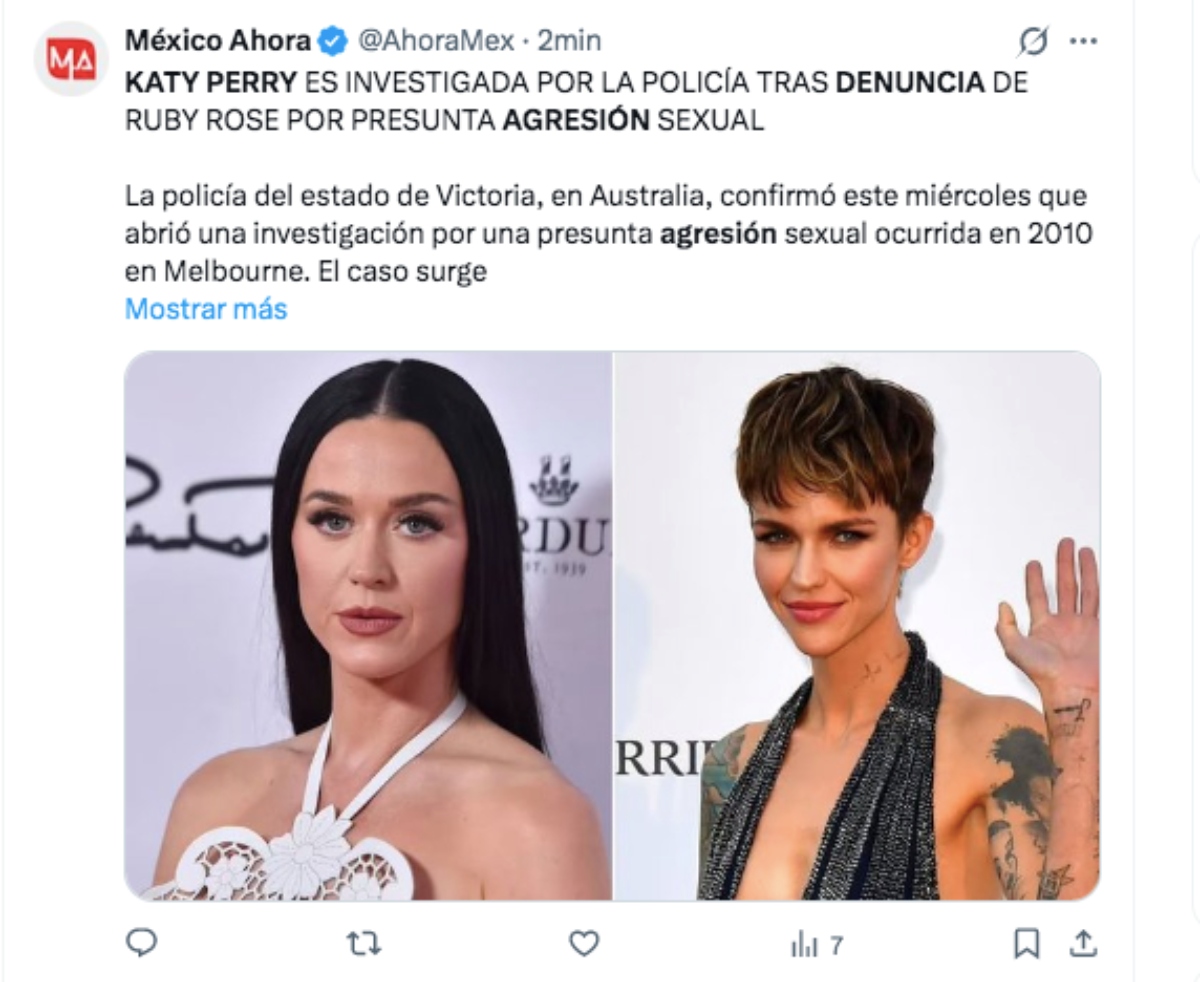 Katy Perry under police investigation for alleged sexual assault