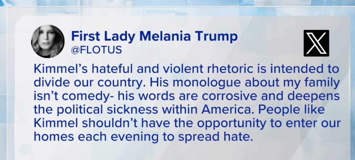 Jimmy Kimmel hace cruel chiste de Melania Trump