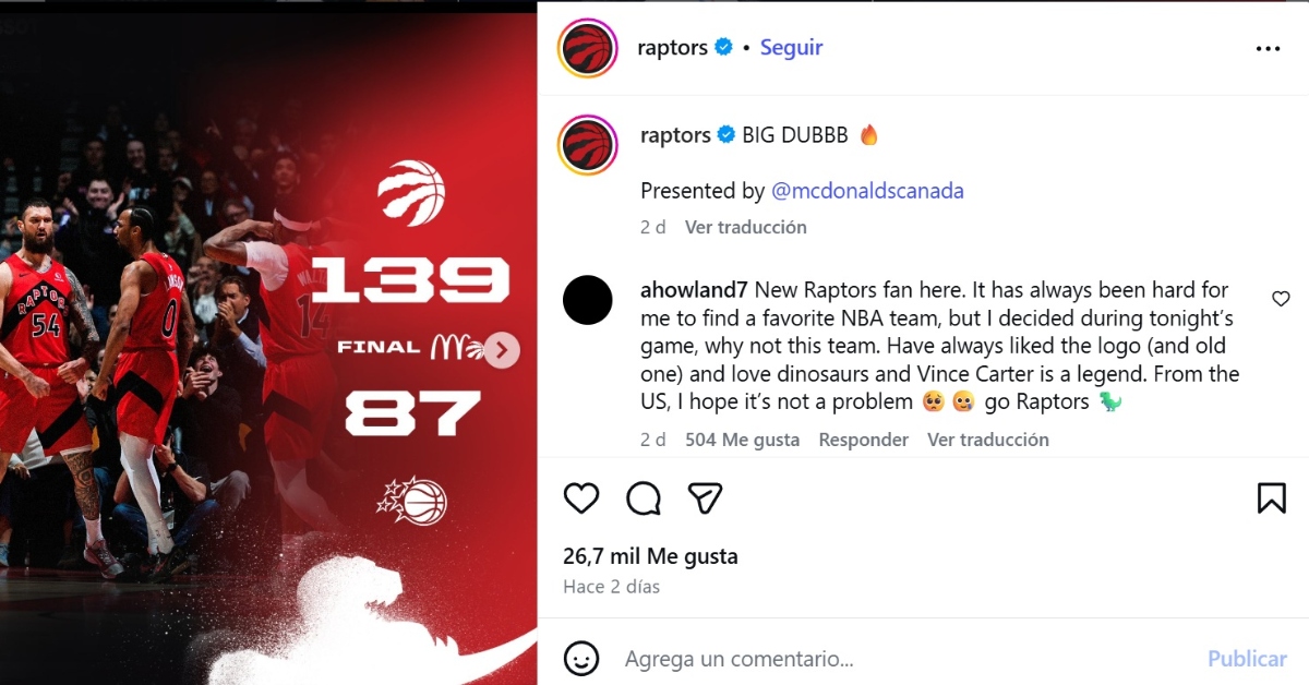 NBA results, Raptors
