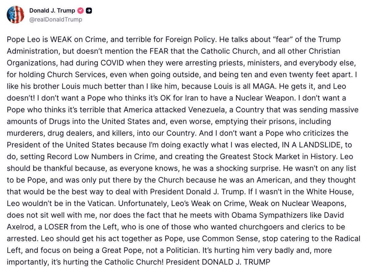 Pope Leo XIV responds to Trump, Pope Leo XIV, Trump, QuéOnnda