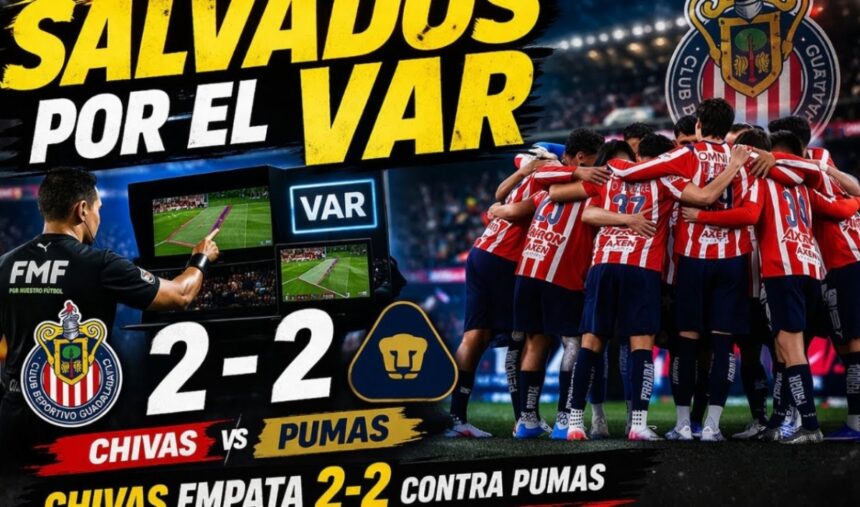 Chivas VAR help, Chivas, Chivas, VAR, Los Jefes, Chivas vs Pumas, QuéOnnda TV