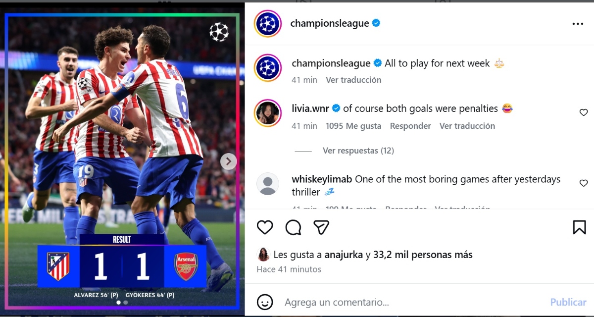 Atlético de Madrid Arsenal