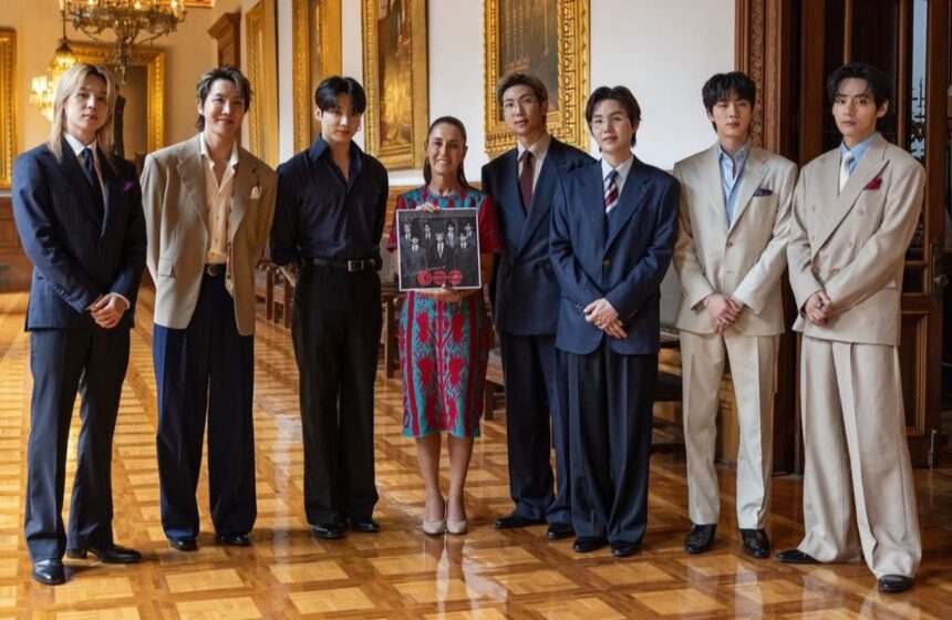 Detrás de cámaras de visita de BTS al Palacio Nacional de México