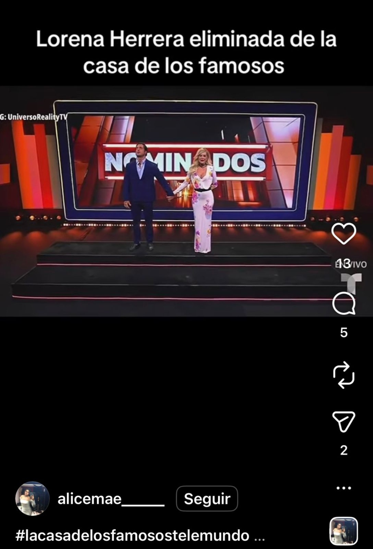 Lorena Herrera es eliminada de 'La Casa de los Famosos'