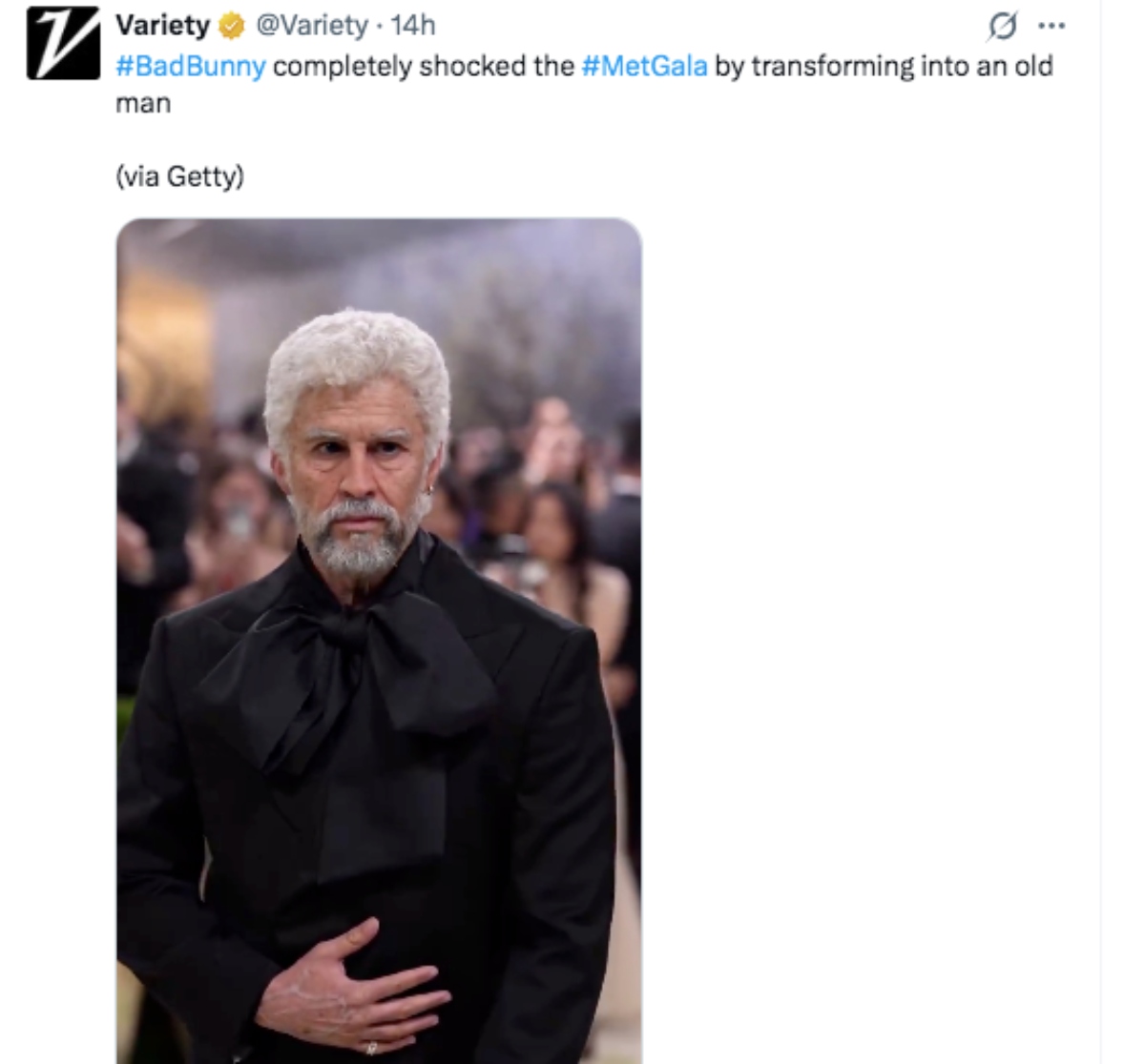 Bad Bunny aparece como anciano en la MET Gala