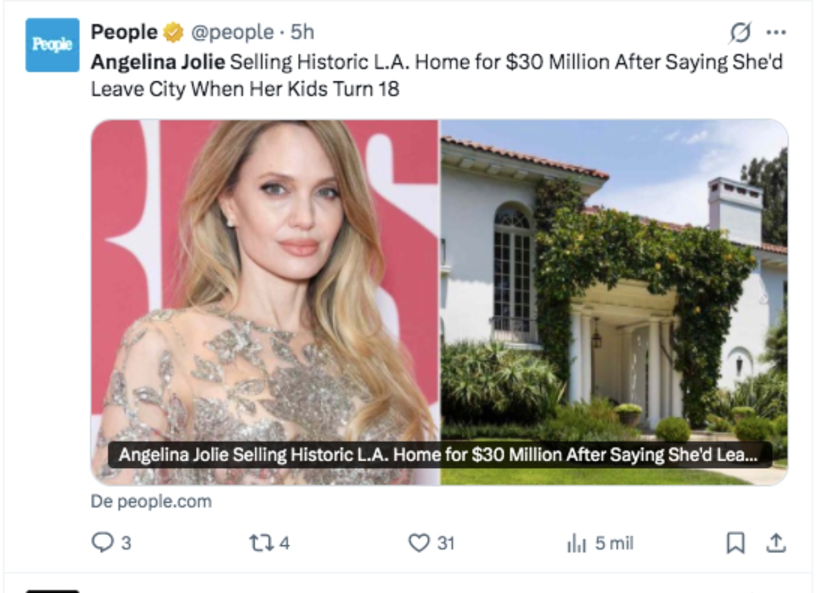 Angelina Jolie puts her mansion up for sale for millions of dollars