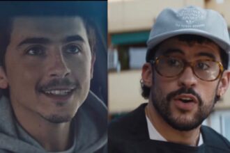 Bad Bunny Timothée Chalamet famosos en video Adidas por el Mundial