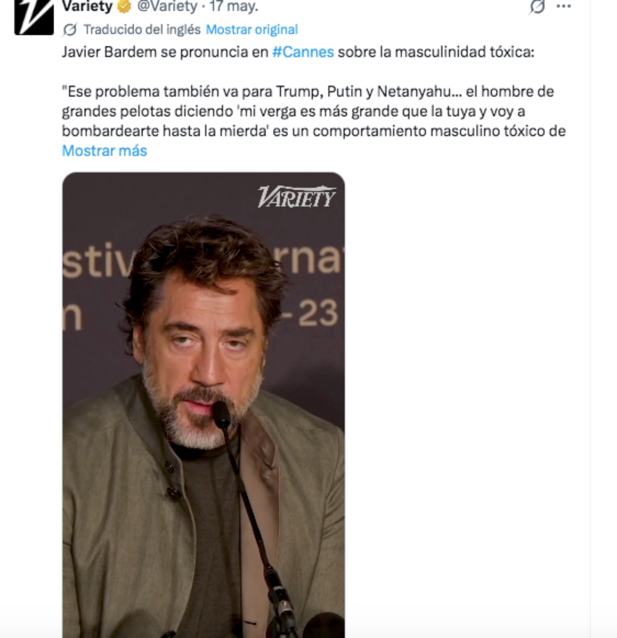 Javier Bardem lashes out at Trump and Putin