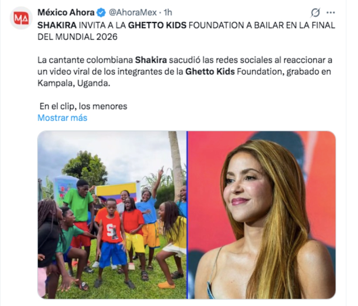Shakira recibirá a grupo de niños 'Ghetto Kids' para cantar en vivo el tema del Mundial 'Dai Dai'