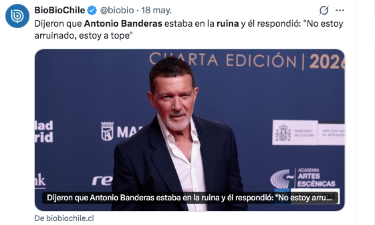 Antonio Banderas habla sobre si está en la quiebra
