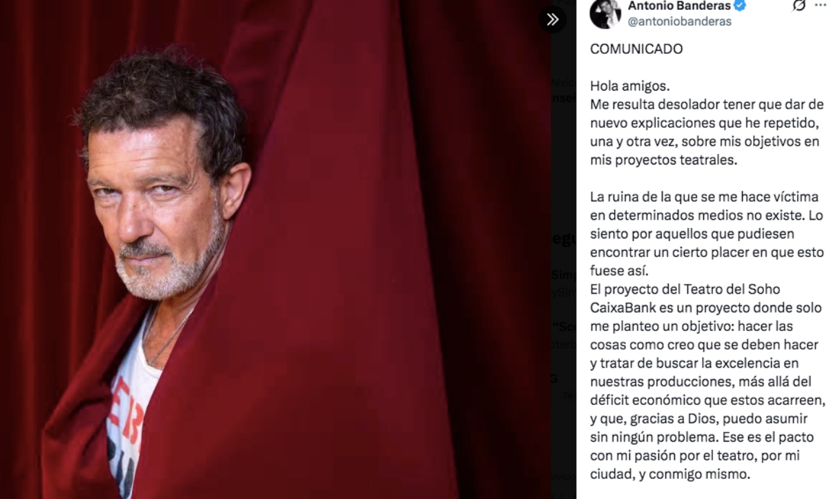 Antonio Banderas habla sobre si está en la quiebra