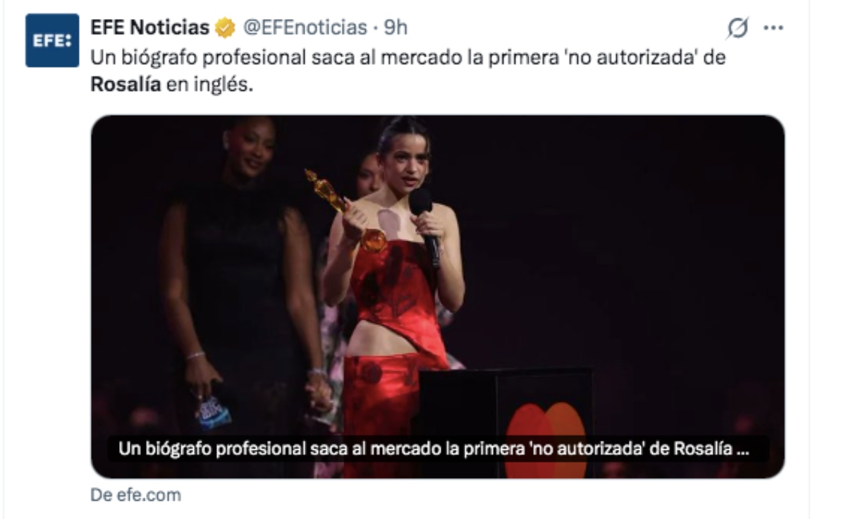 Lanzan biografía no autorizada de la cantante Rosalía