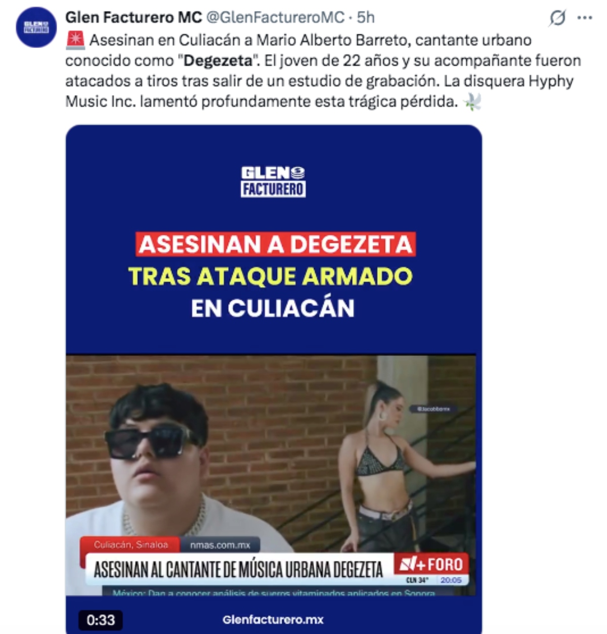 Matan en México al cantante de reguetón Degezeta 