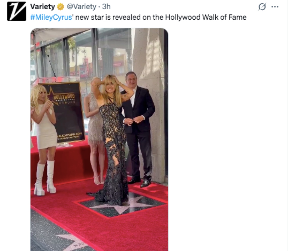 Miley Cyrus recibe su estrella en el Paseo de la Fama de Hollywood