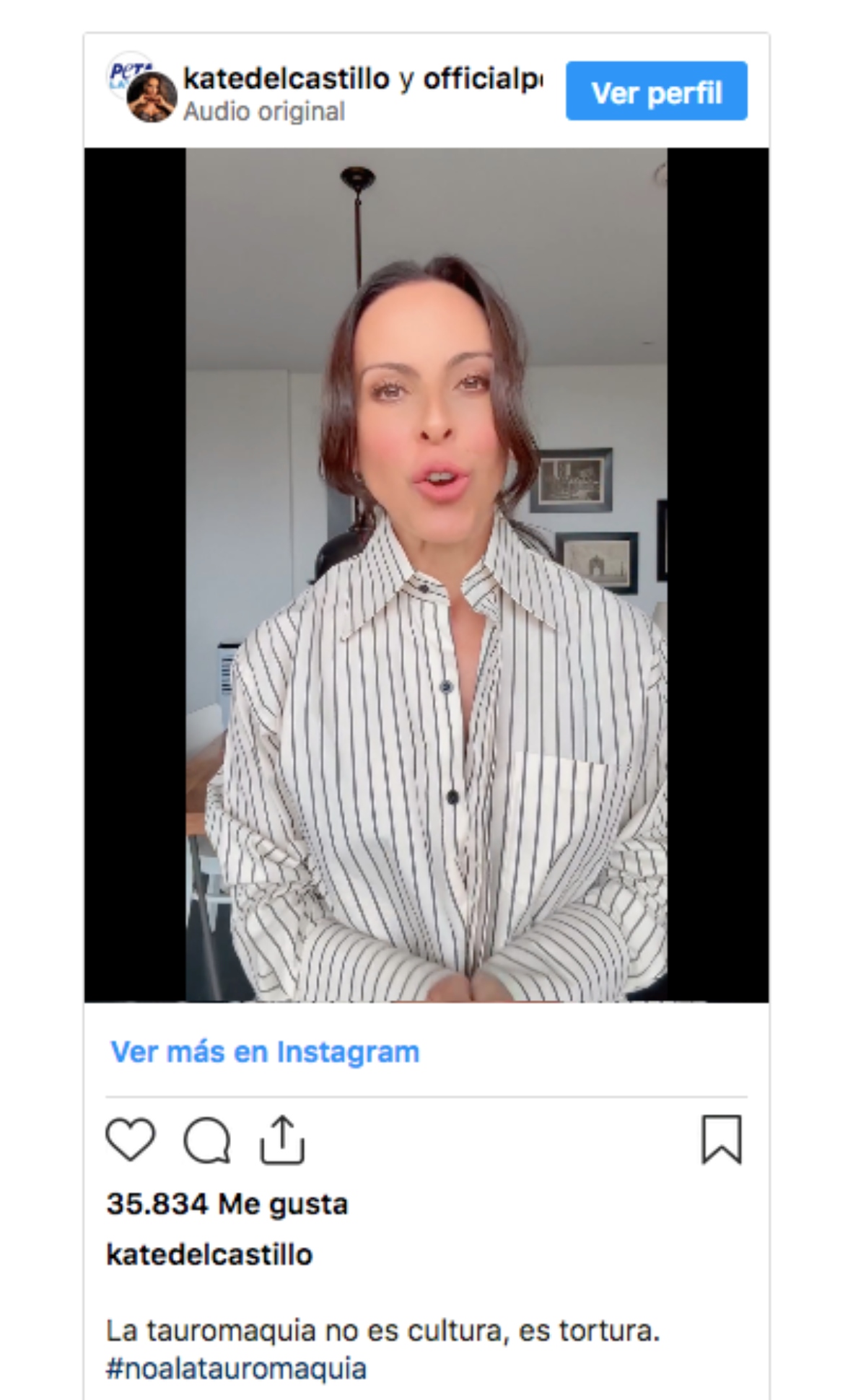 Kate del Castillo alza la voz contra la tauromaquia