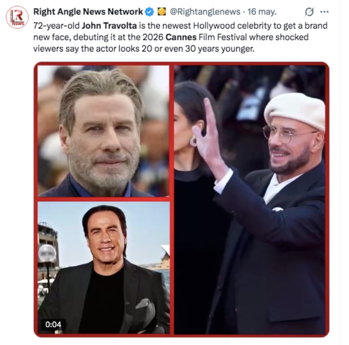 John Travolta rejuvenecido y se estrena como director de cine