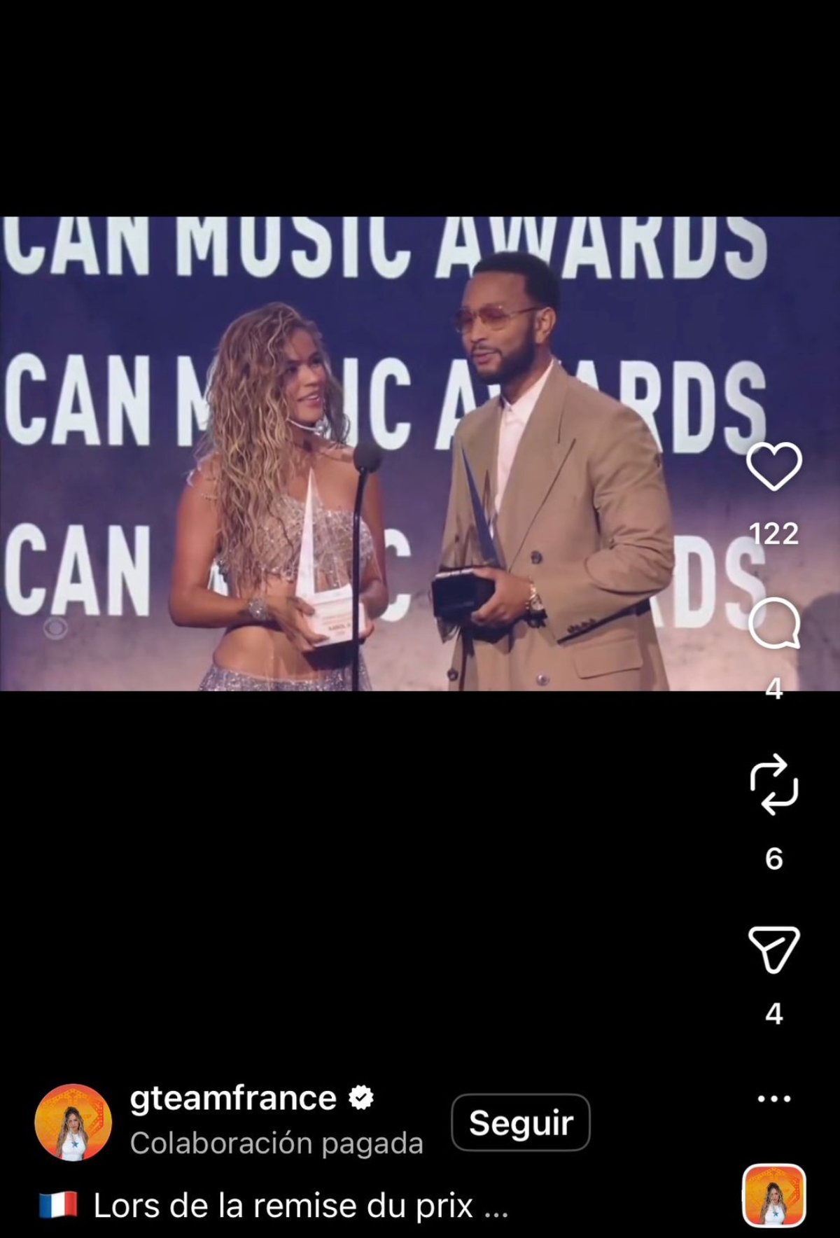 Karol G recibe el American Music Award a la 'Excelencia Artística'