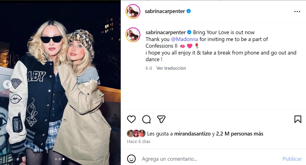Madonna Bring Your Love, Sabrina Carpenter