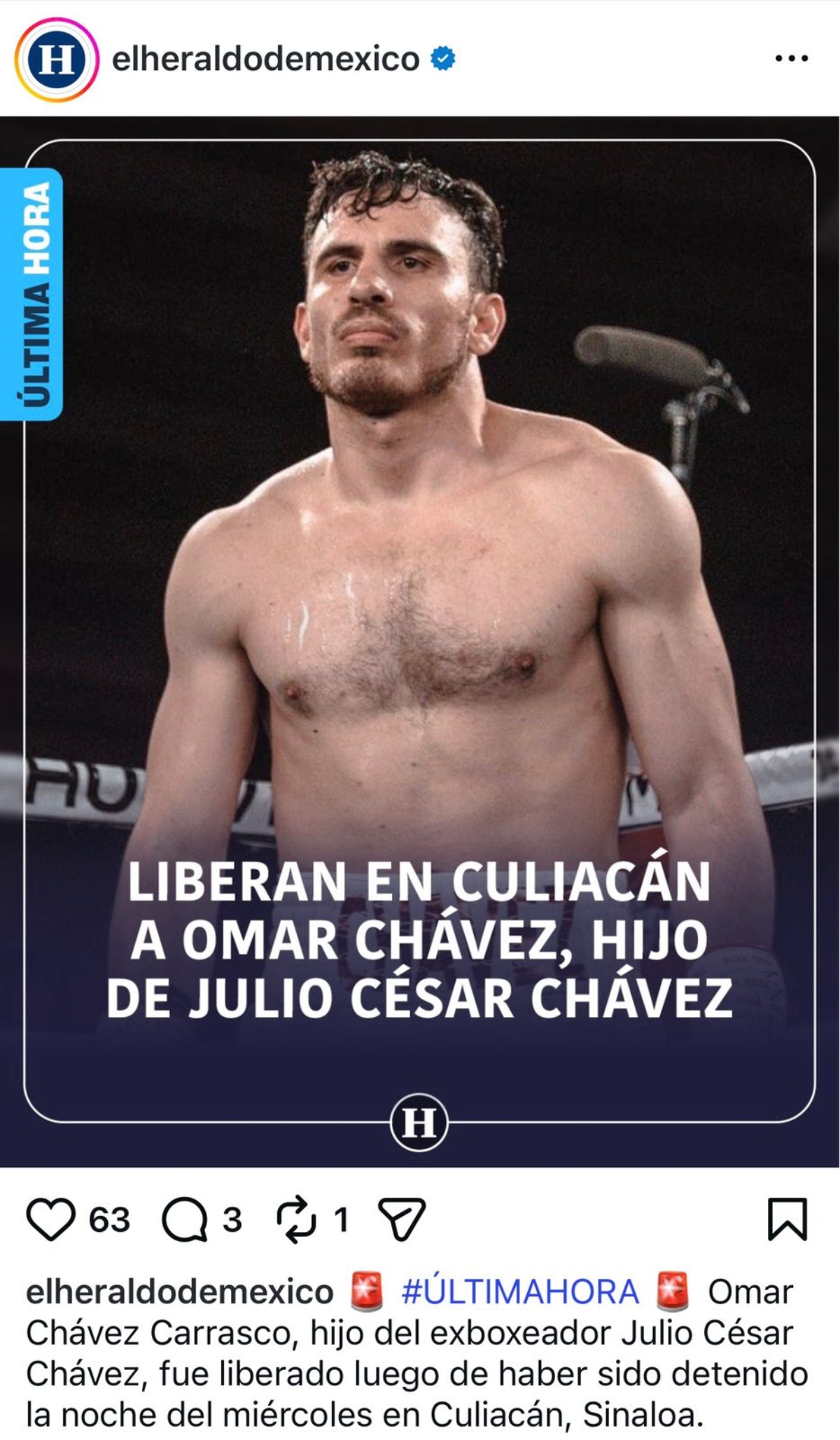 Detienen a Omar Chávez, hijo de Julio César Chávez