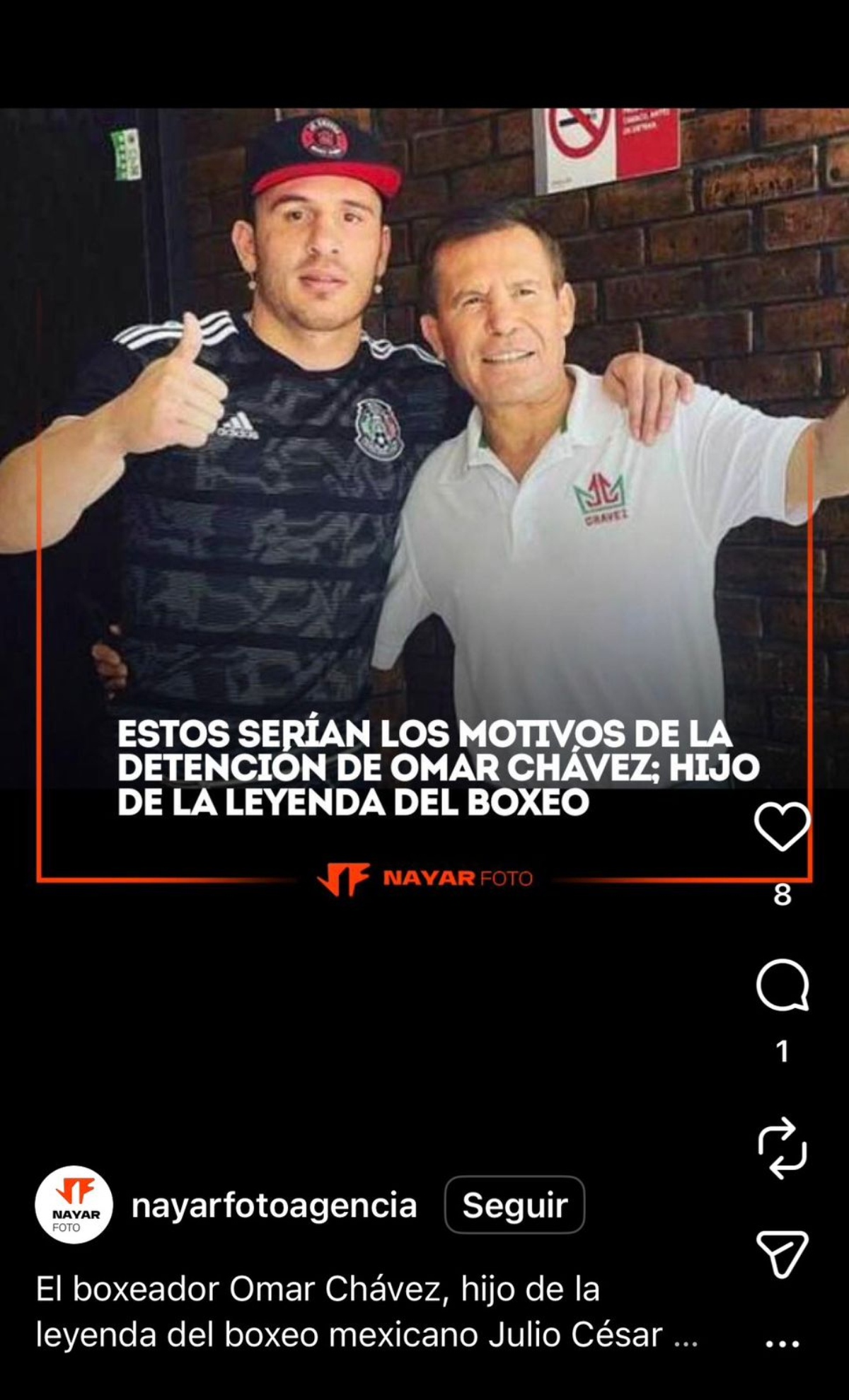 Detienen a Omar Chávez, hijo de Julio César Chávez