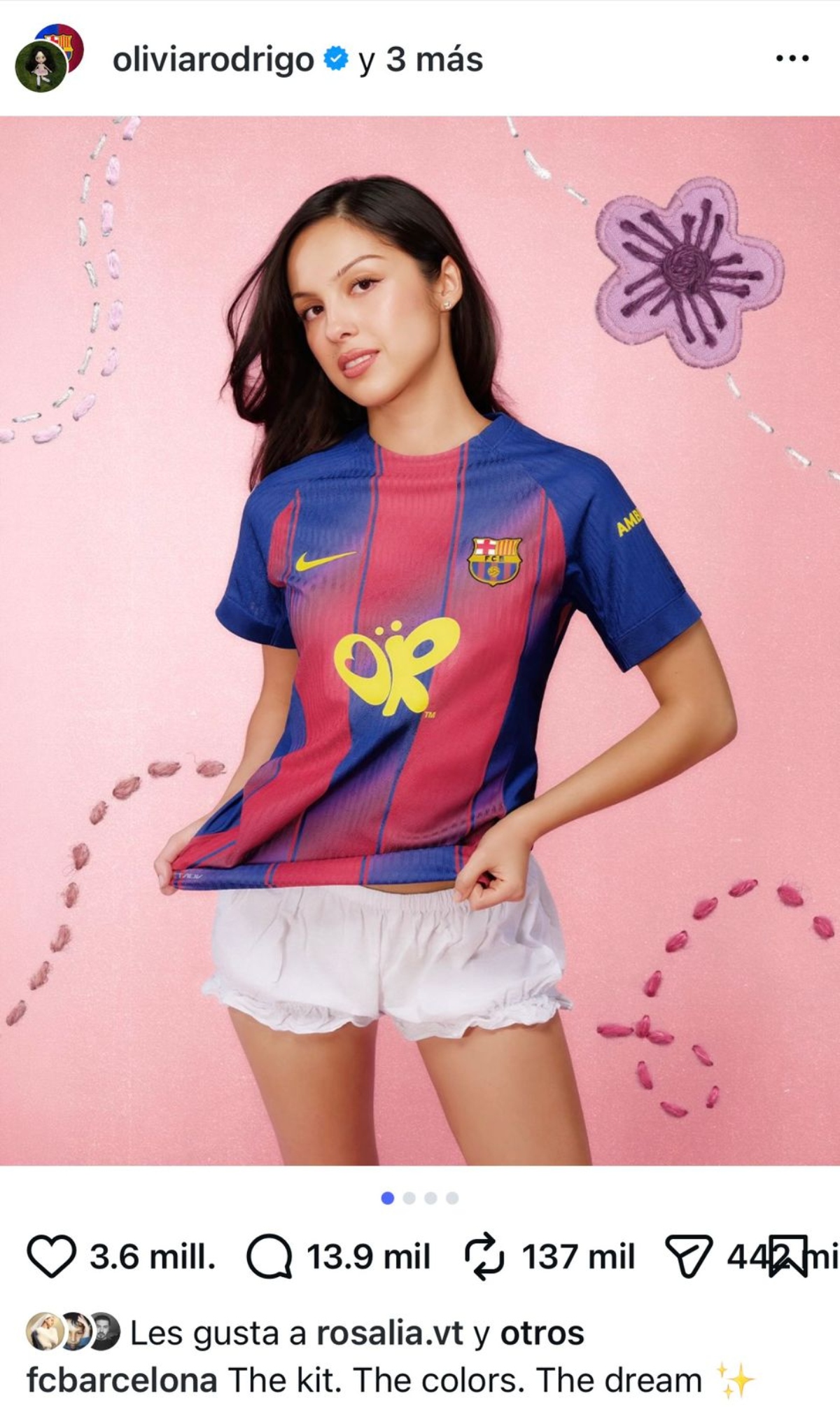 Olivia Rodrigo stars in the Barça jersey