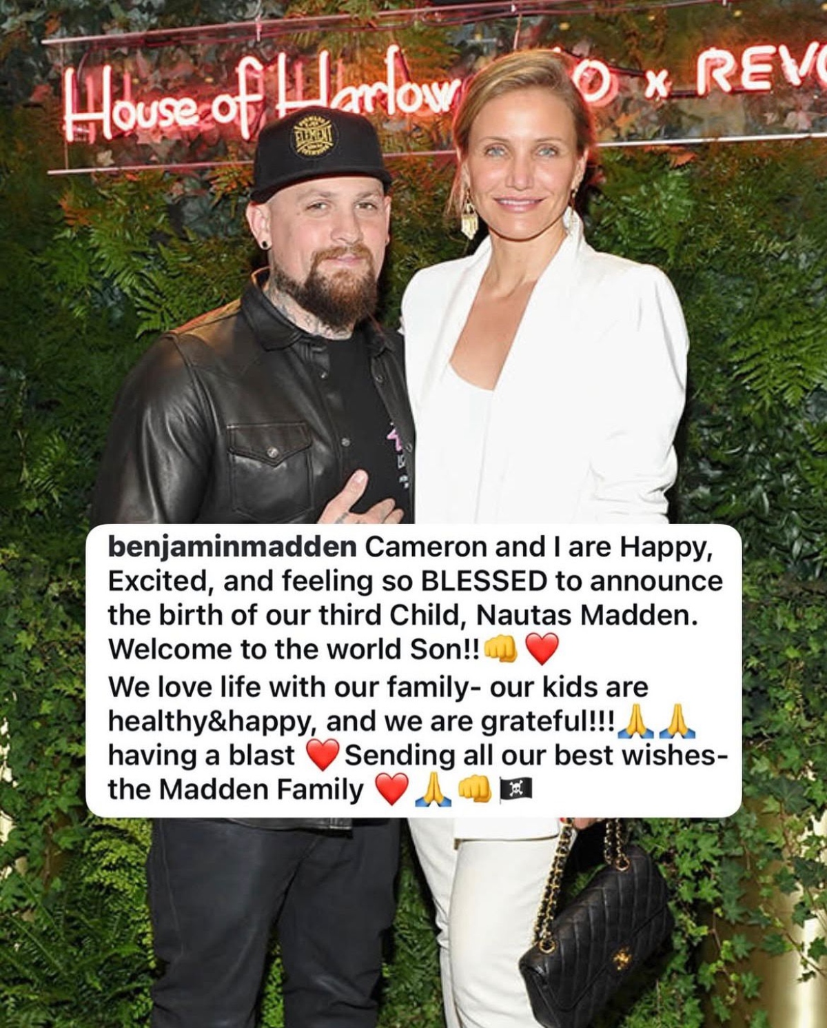 Cameron Díaz se convierte en mamá por tercera vez