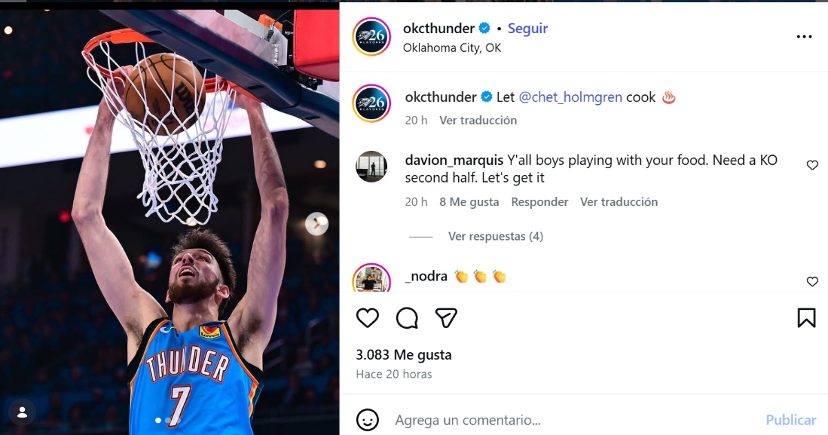 Thunder dominan semifinales de la NBA