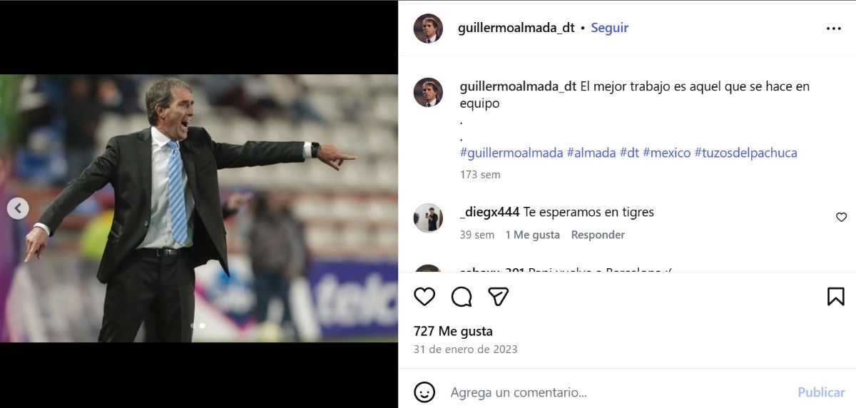 Guillermo Almada, Pumas reemplazo Efraín Juárez