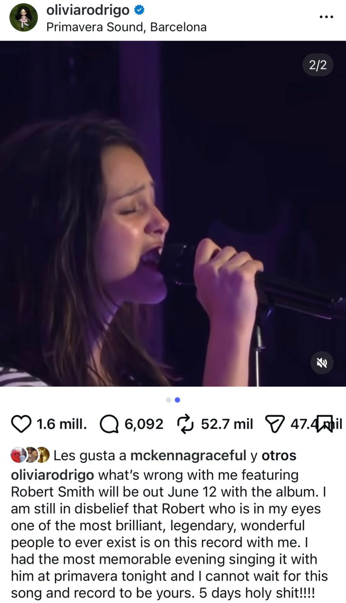 Olivia Rodrigo da la sorpresa en el festival 'Primavera Sound'