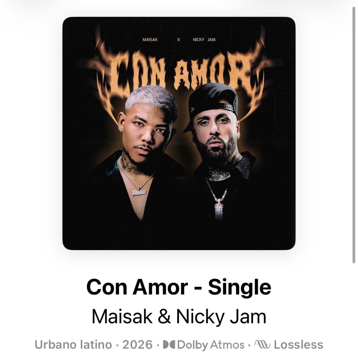 Maisak and Nicky Jam released their song 'Con amor'.