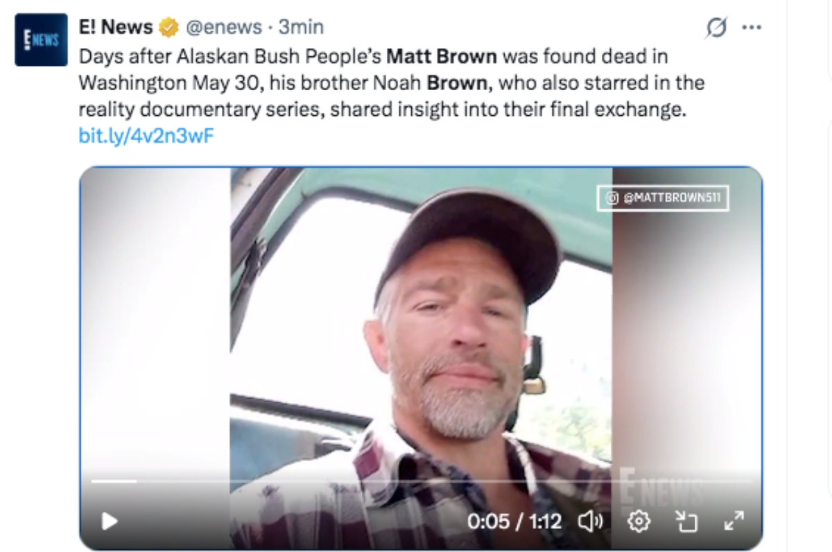 Matt Brown of reality show 'Alaskan Bush People' dies