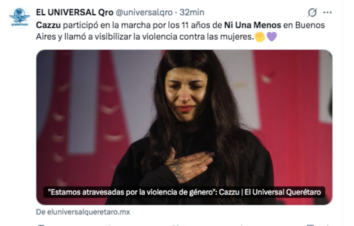 Cazzu participates in the 'Ni Una Menos' march and launches strong message