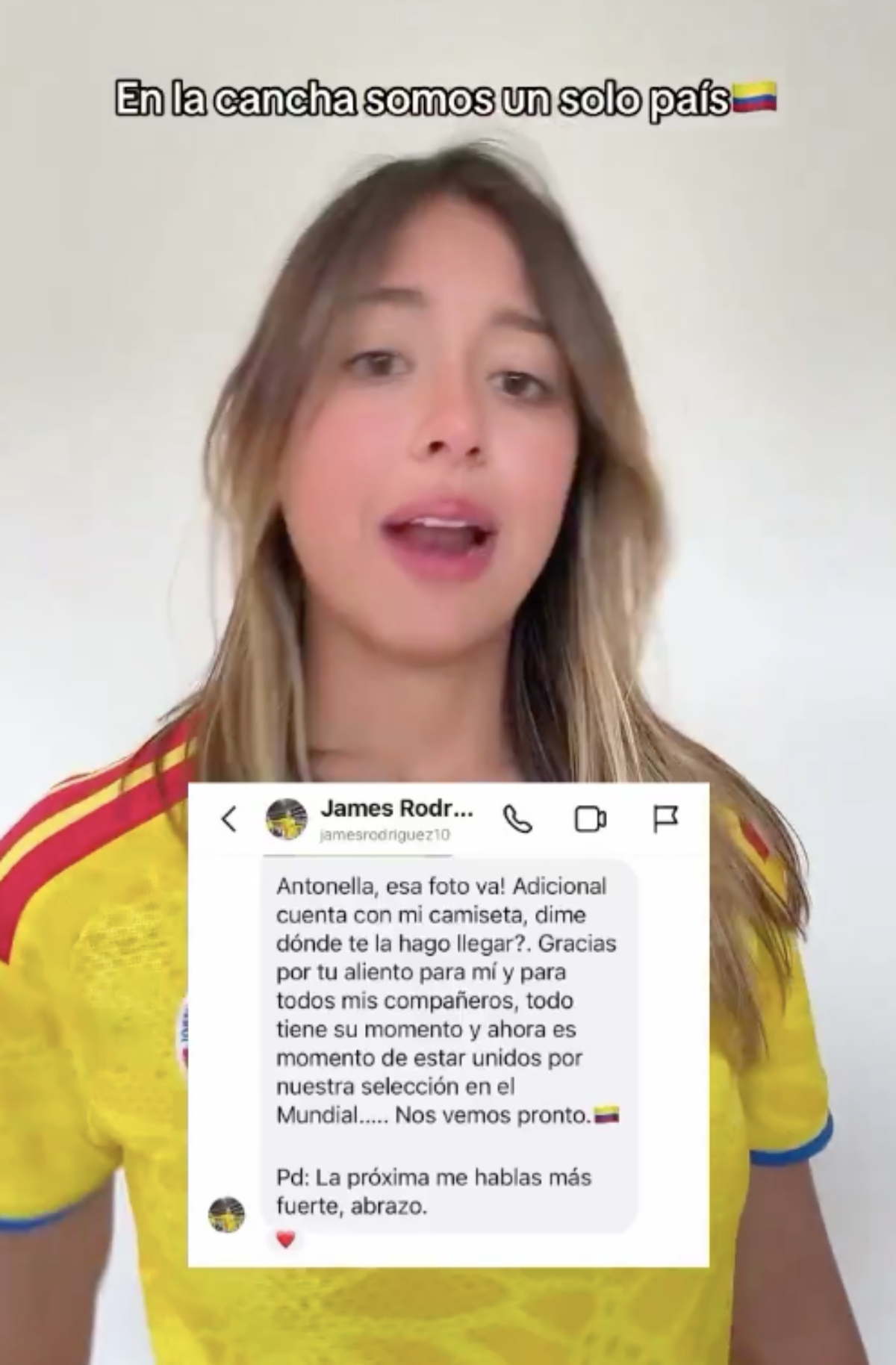 Hija del presidente de Colombia acepta disculpas de James Rodríguez
