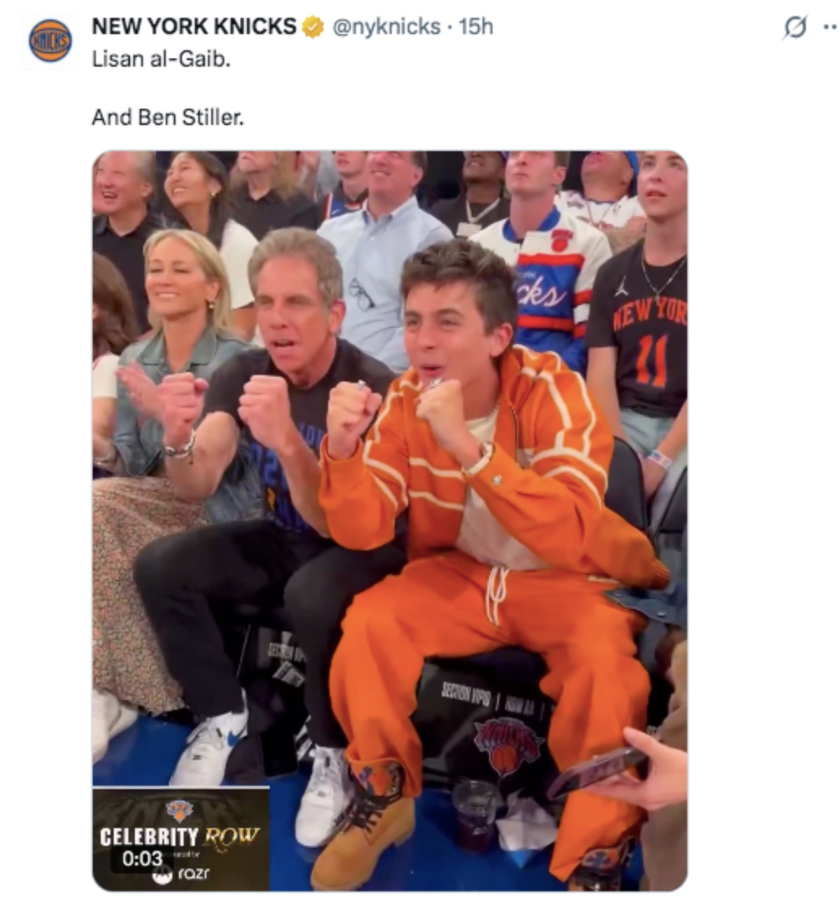 Trump Timothée Chalamet Ben Stiller asisten finales de la NBA