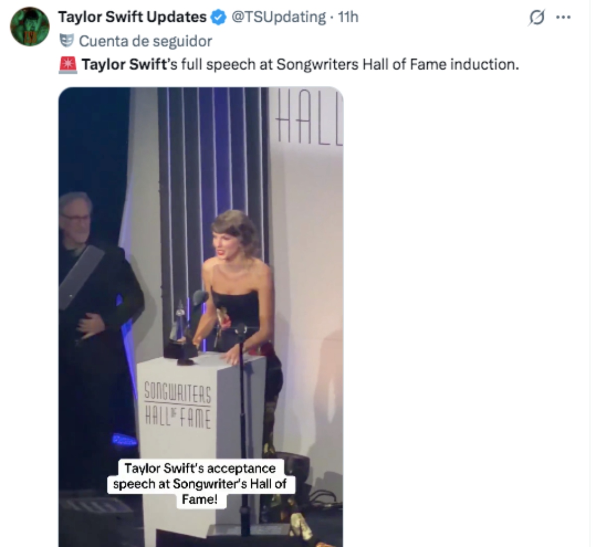 Taylor Swift hace historia y le dan la bienvenida al Salón de la Fama de los Compositores