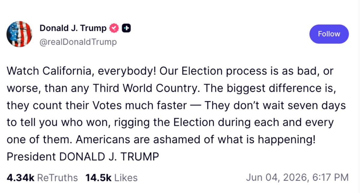 Trump acusa fraude en California, Trump fraude, California, Primarias, QuéOnnda