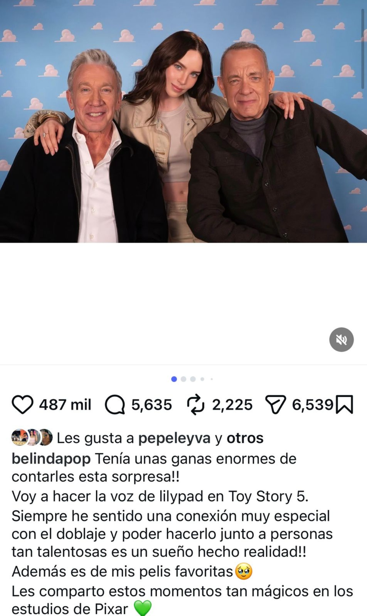 Belinda se une a Bad Bunny doblaje en español de 'Toy Story 5'