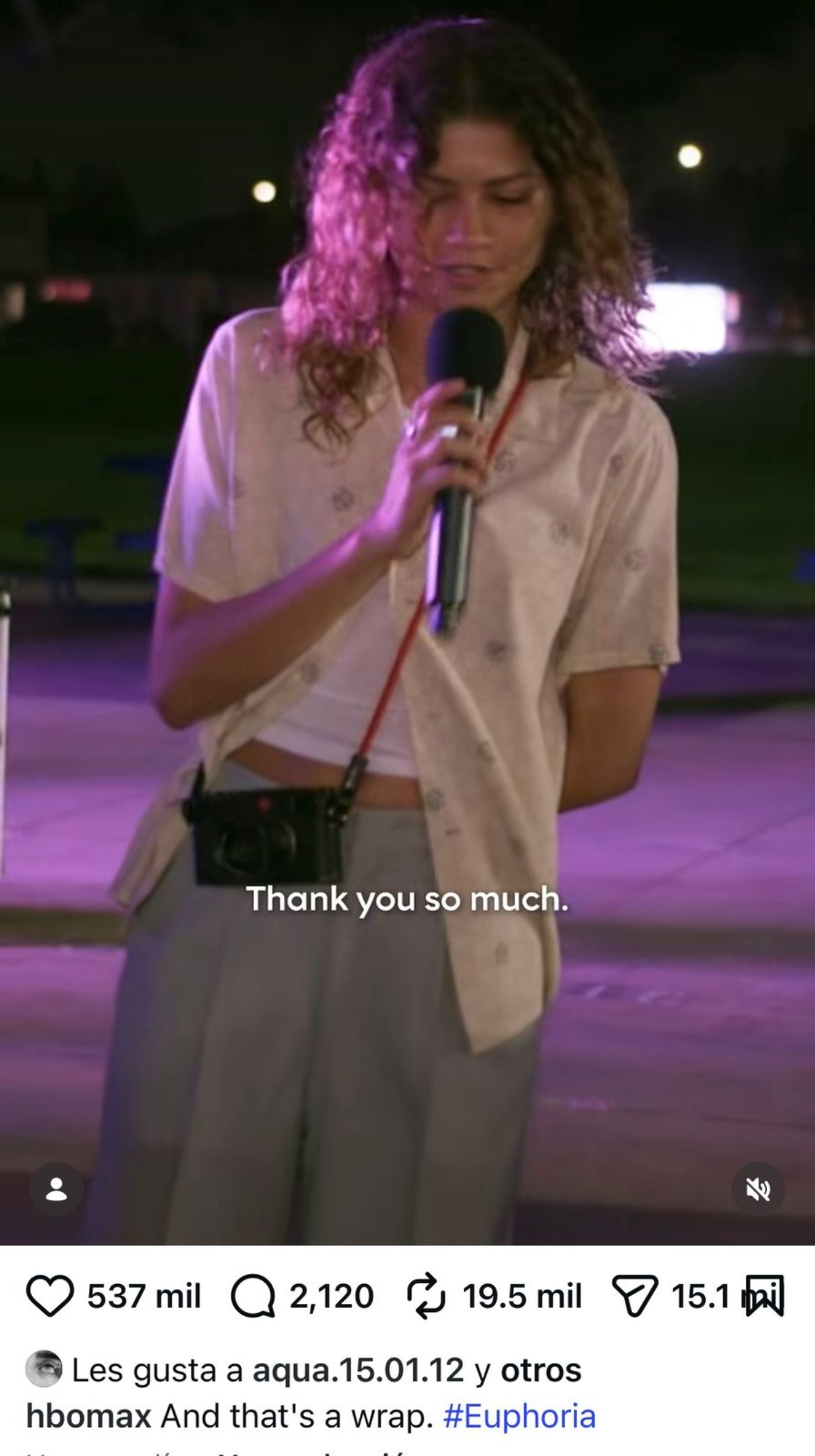 Zendaya se despide de 'Euphoria' entre lágrimas y con emotivo video